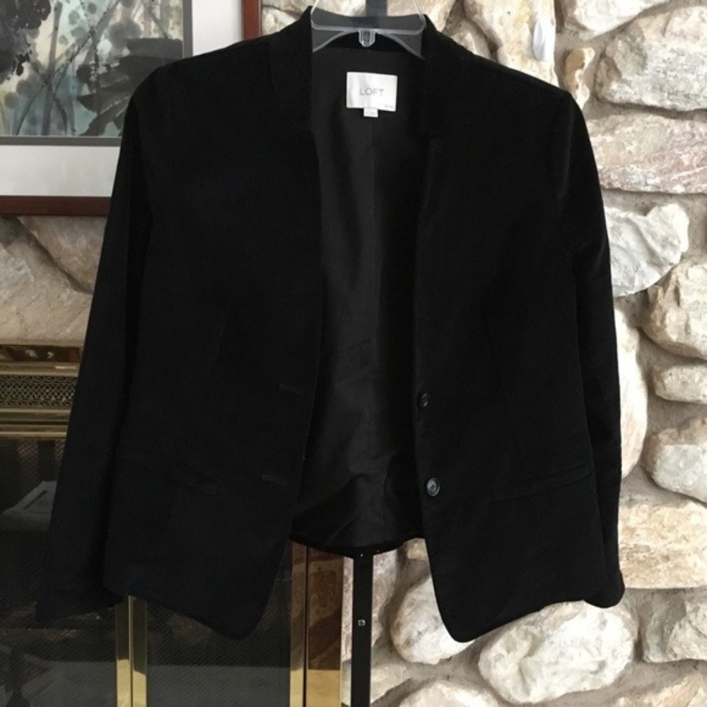 Ann Taylor Loft Black Velvet  Blazer 12p